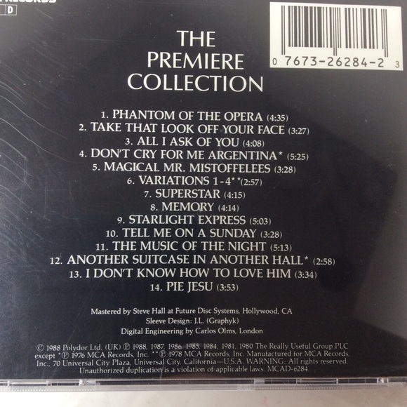 Lloyd Webber, Andrew : The Premiere Collection: The Best Of Andrew Lloyd Webber - Picture 4 of 8